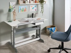 Manuelt justerbart hæve sænkebord NANNUP Hvid 110 cm 53 cm
