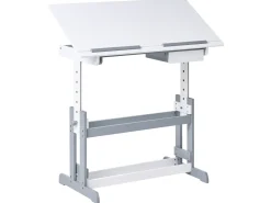 Manuelt justerbart hæve sænkebord NANNUP Hvid 110 cm 53 cm