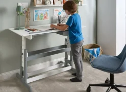 Manuelt justerbart hæve sænkebord NANNUP Hvid 110 cm 53 cm