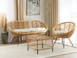 MARATEA/CESENATICO 3 personers Loungesæt med bord Naturlig Rattan