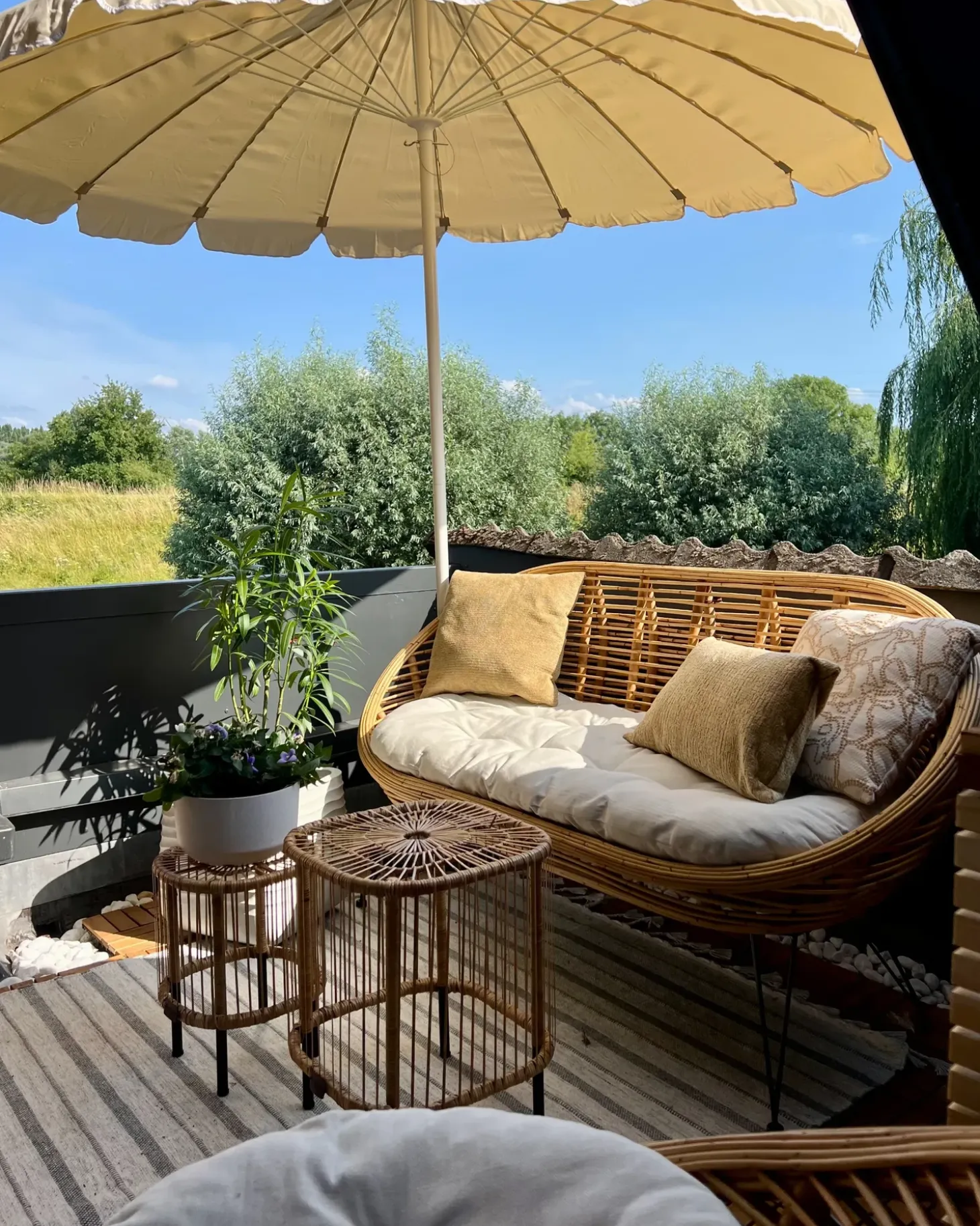 MARATEA/CESENATICO 3 personers Loungesæt med bord Naturlig Rattan