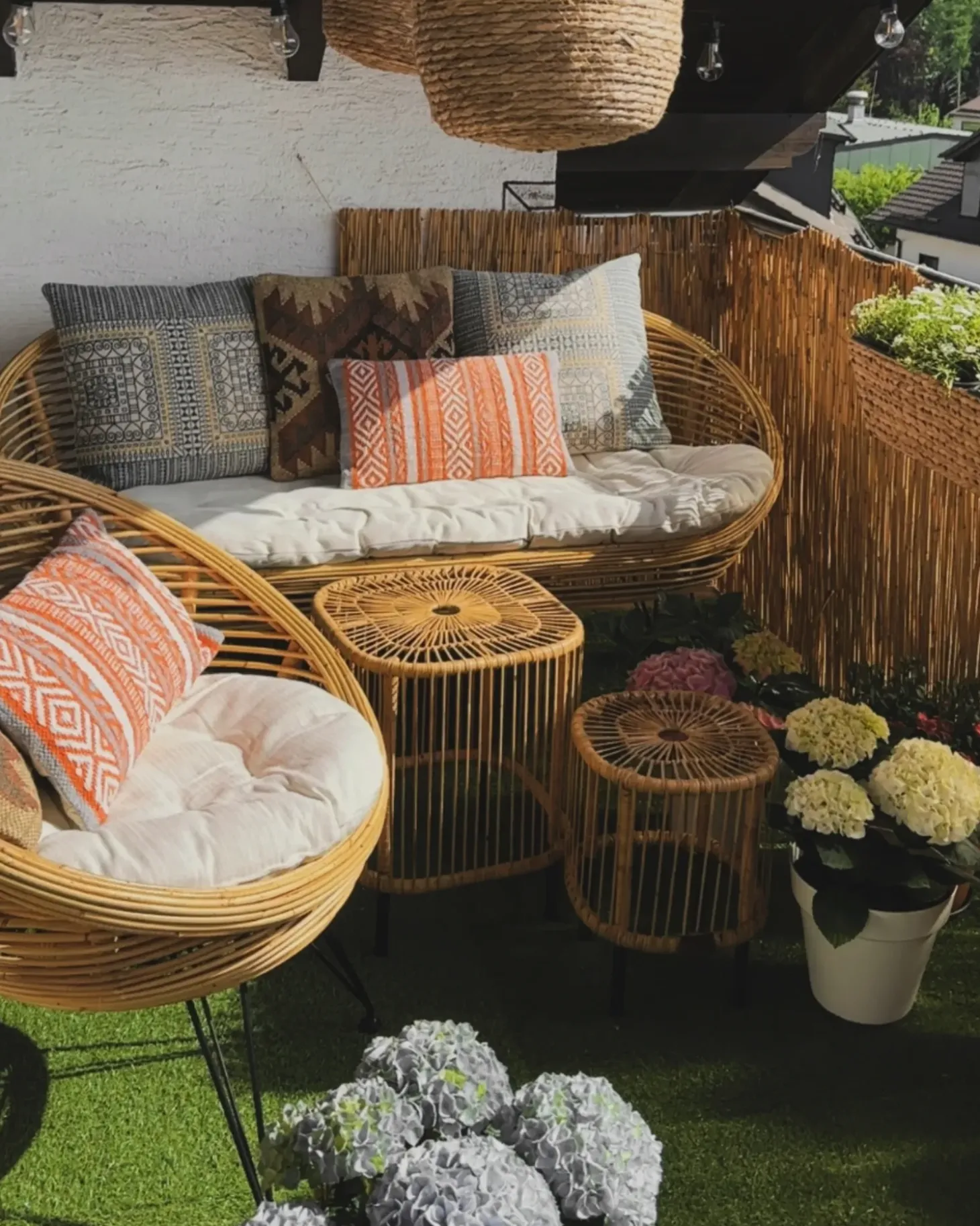 MARATEA/CESENATICO 3 personers Loungesæt med bord Naturlig Rattan
