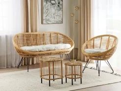 MARATEA/CESENATICO 3 personers Loungesæt med bord Naturlig Rattan