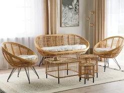 MARATEA/CESENATICO 4 personers Loungesæt med bord Naturlig Rattan