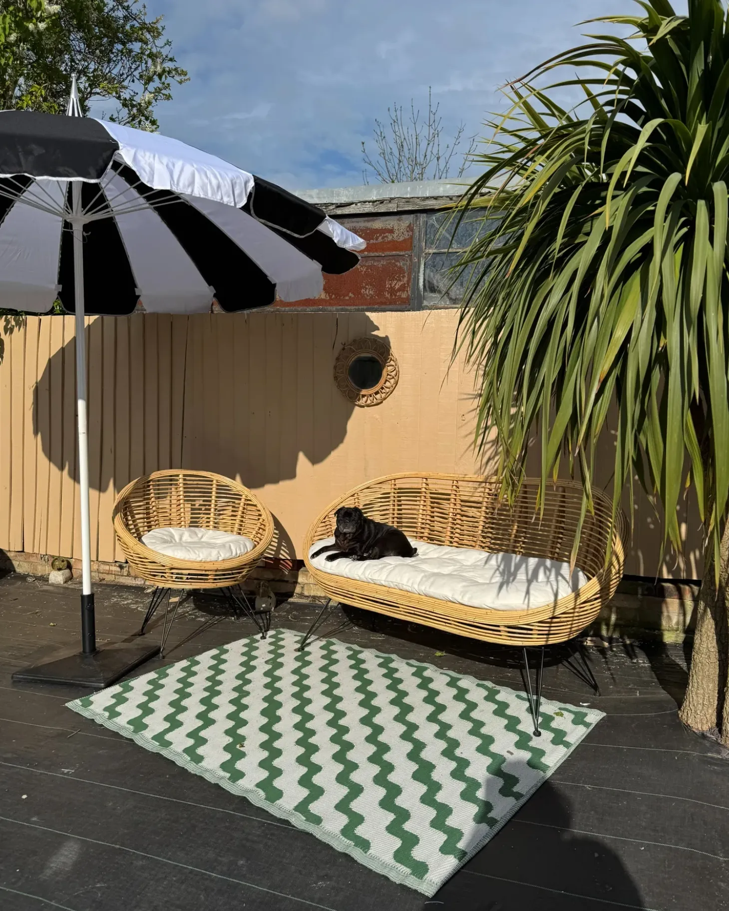 MARATEA 3 personers havesofasæt Naturlig Rattan