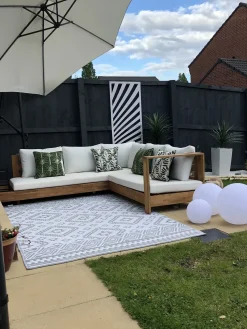 MARETTIMO 5 personers Have-hjørnesofa Venstrevendt Brun Certificeret akacietræ