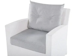 MARINO 4 personers Loungesæt med bord Hvid PE-rattan