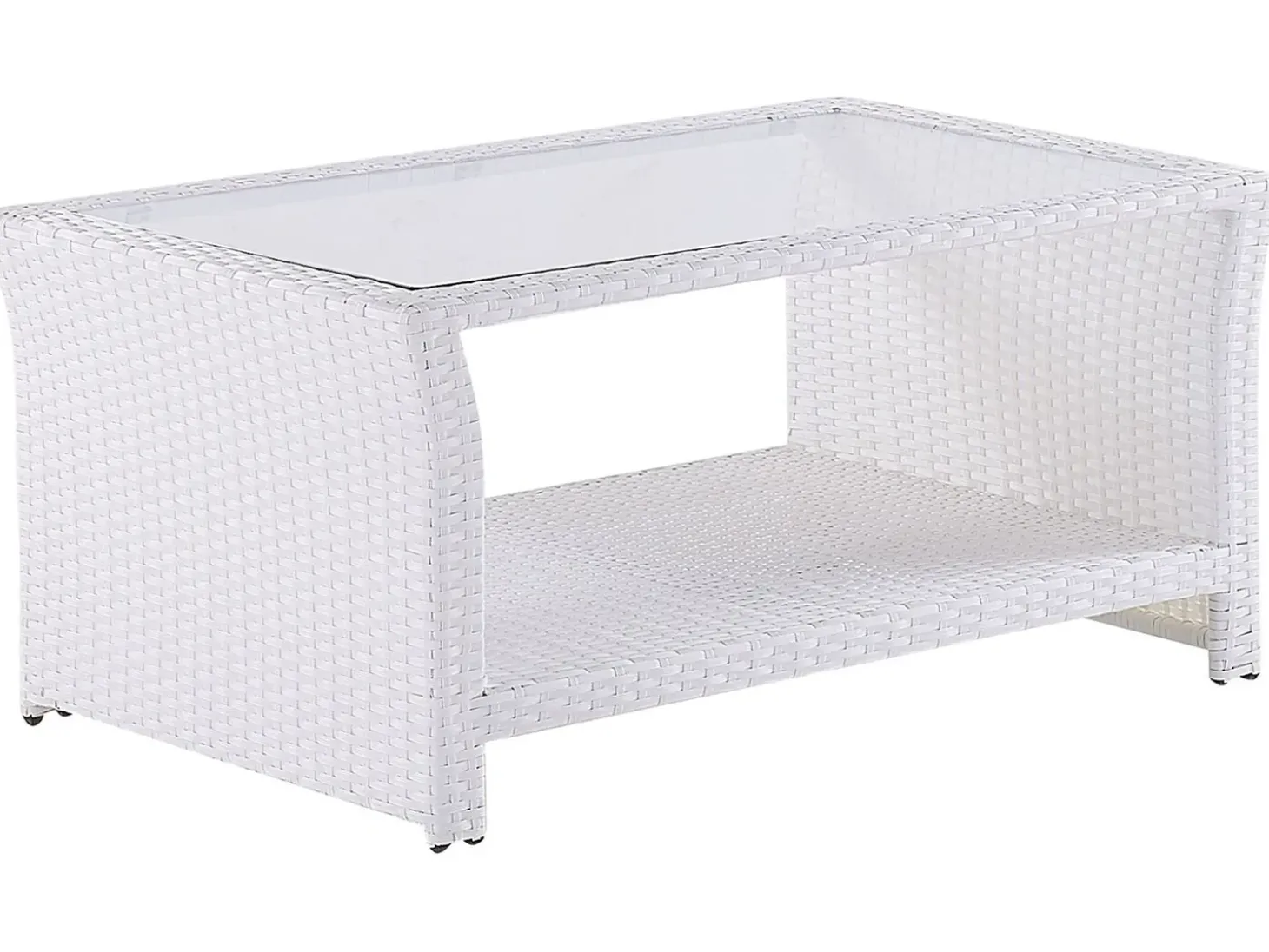 MARINO 4 personers Loungesæt med bord Hvid PE-rattan