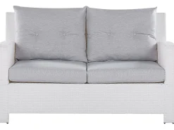 MARINO 4 personers Loungesæt med bord Hvid PE-rattan