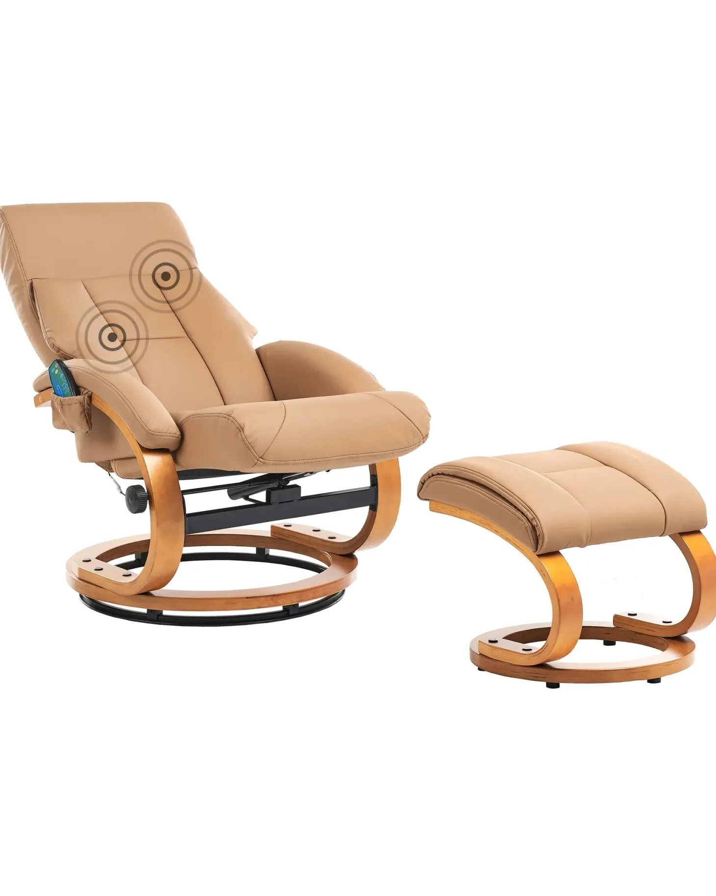 Massagestol FORCE med fodskammel Kunstlæder Sand Beige