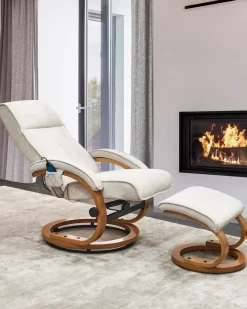 Massagestol HERO med fodskammel Lys Beige