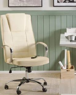 Massagestol med varme GRANDEUR Kunstlæder Beige