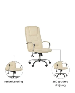 Massagestol med varme GRANDEUR Kunstlæder Beige