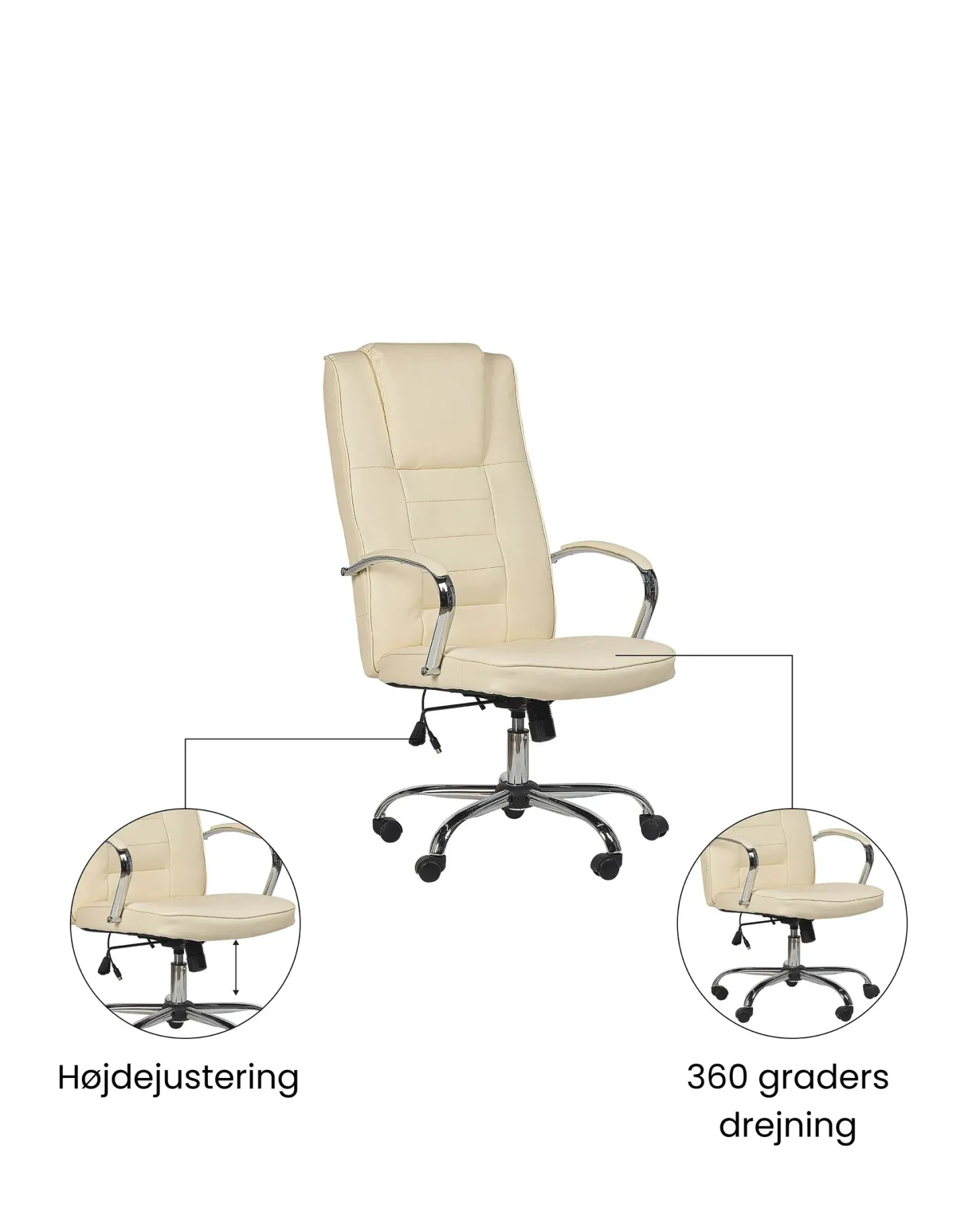 Massagestol med varme GRANDEUR Kunstlæder Beige