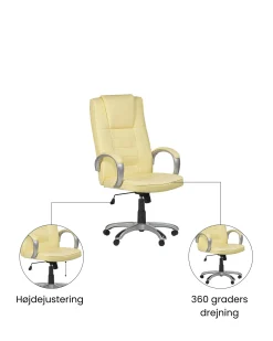 Massagestol med varme GRANDEUR Kunstlæder Beige