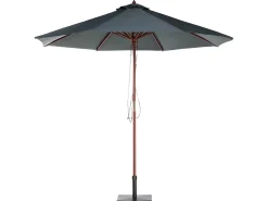 MAUI 8 personers Havemøbelsæt Cremehvid Akacietræ med parasol