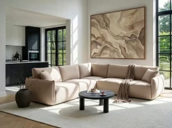 MESNALI 5 personers Hjørnesofa modul Højrevendt Beige Boucle
