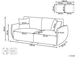 MESNALI 2 personers Modulsofa Beige Boucle