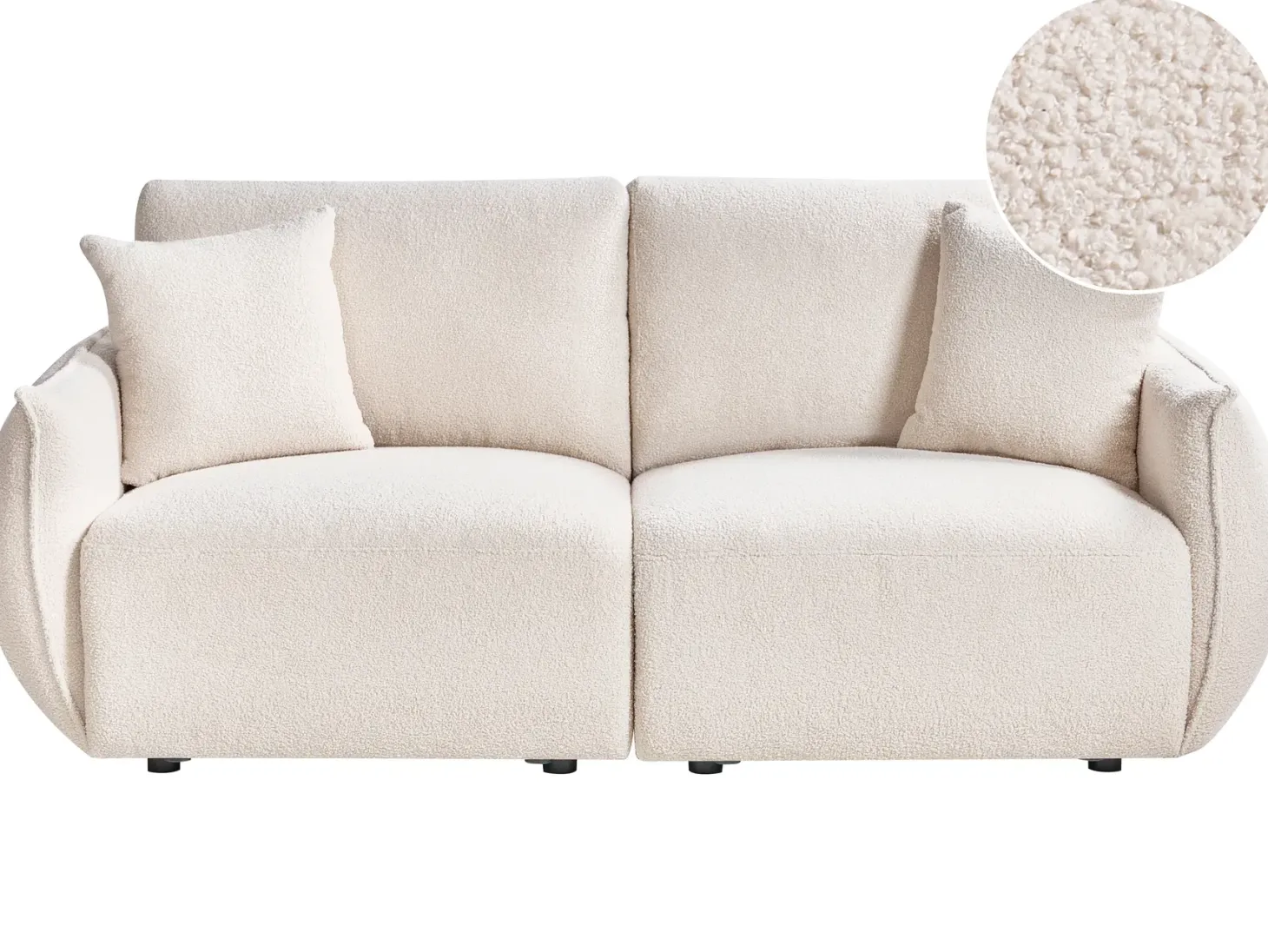 MESNALI 2 personers Modulsofa Cremehvid Boucle