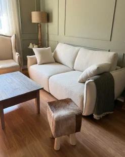 MESNALI 2 personers Modulsofa Cremehvid Boucle