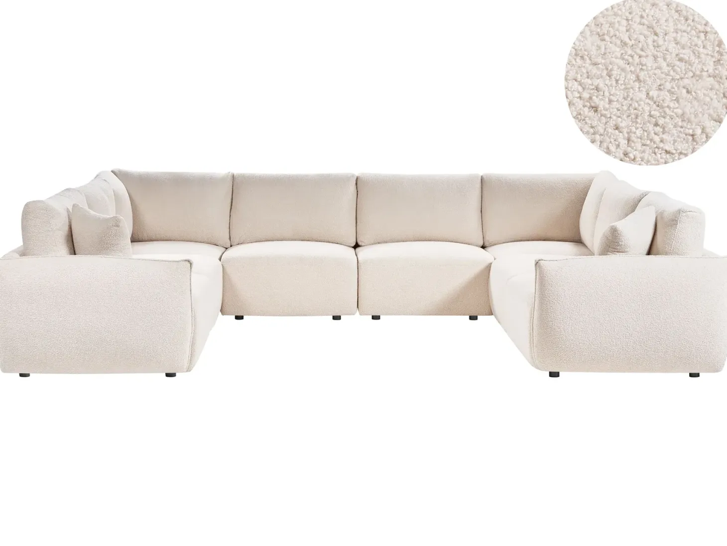 MESNALI 8 personers U-formet modulsofa Cremehvid Boucle