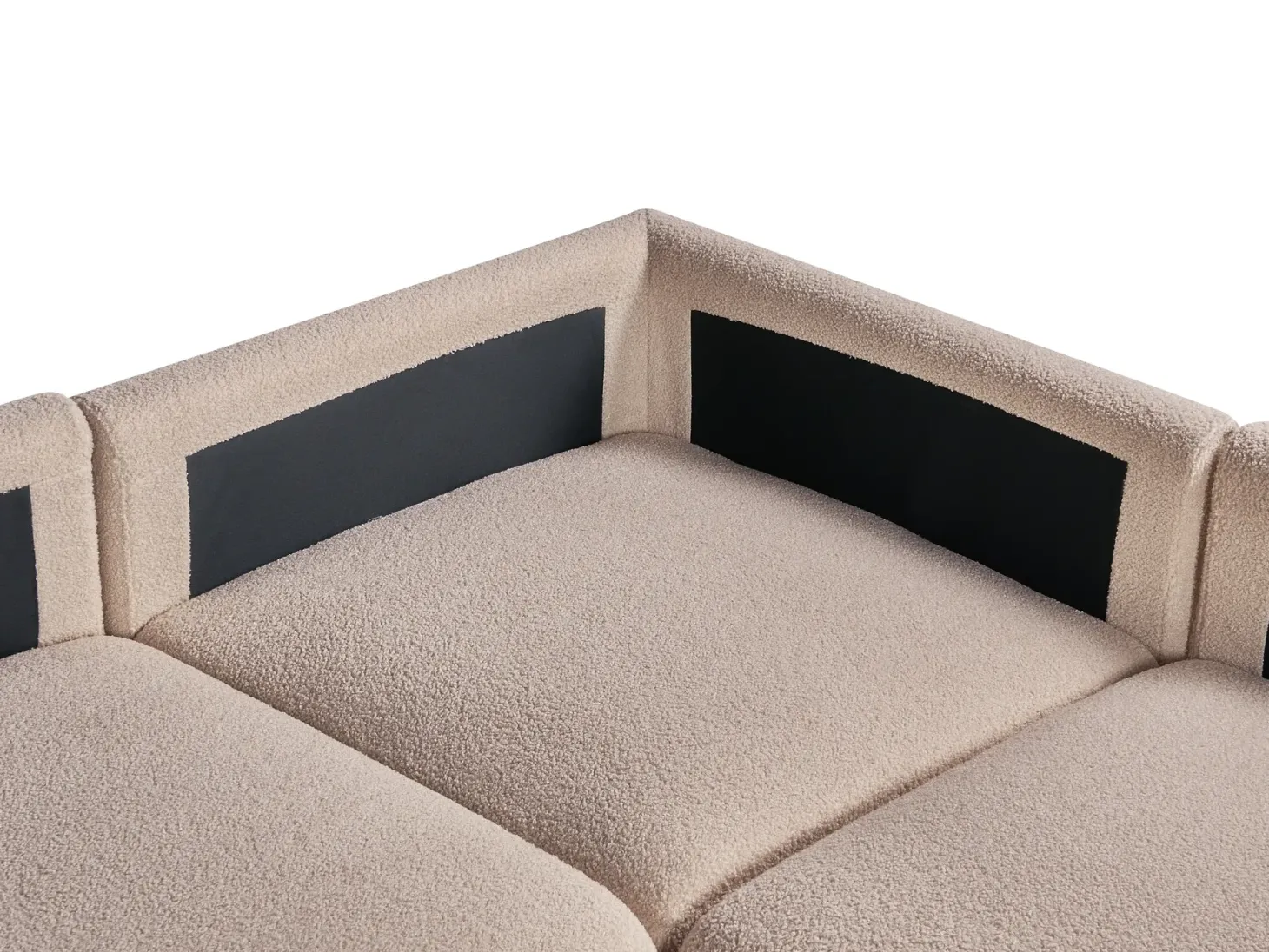 MESNALI 8 personers U-formet modulsofa Beige Boucle