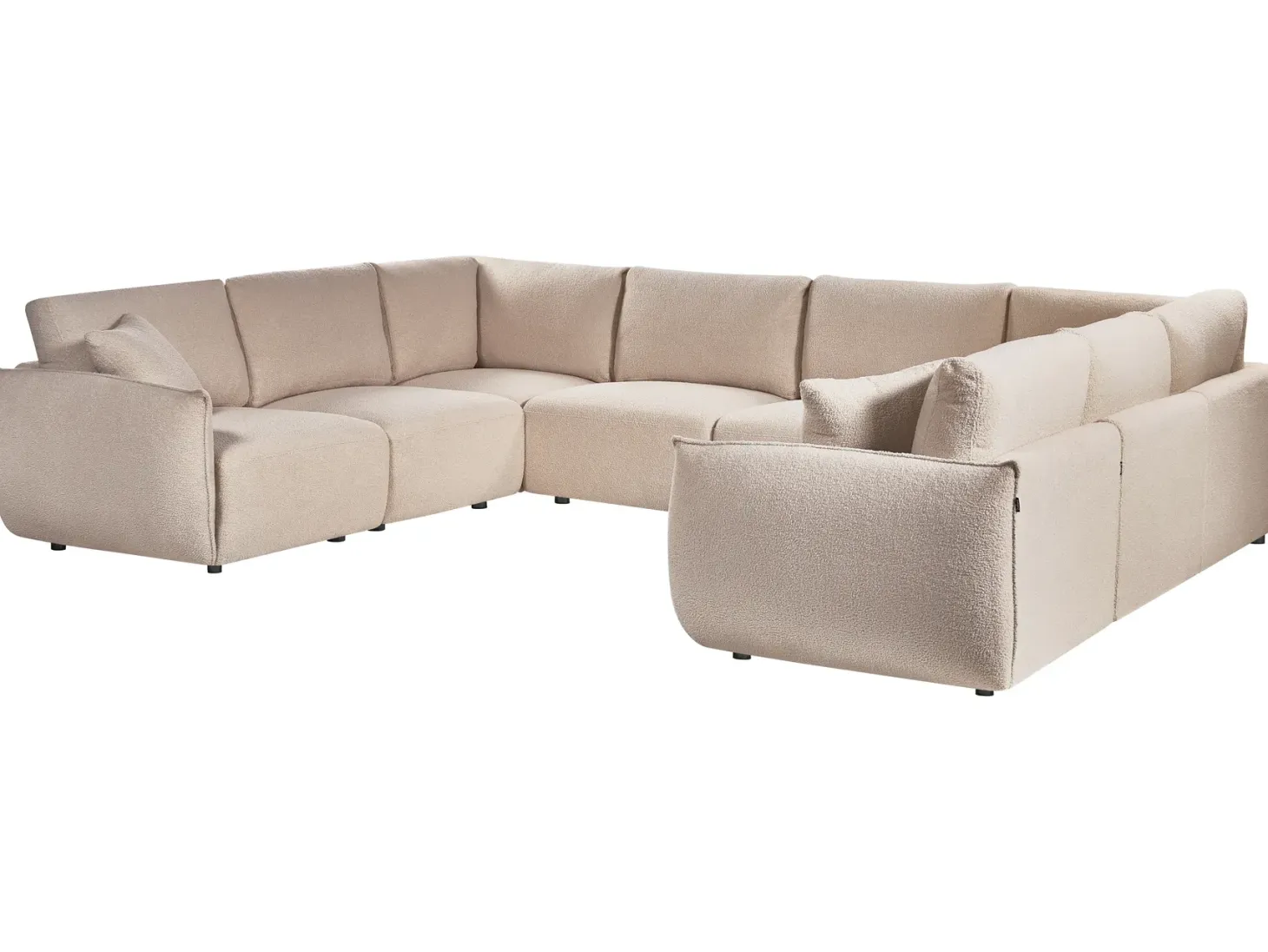 MESNALI 8 personers U-formet modulsofa Beige Boucle