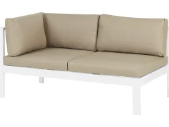 MESSINA 5 personers Have-hjørnesofasæt Venstrevendt Sand Beige Metal