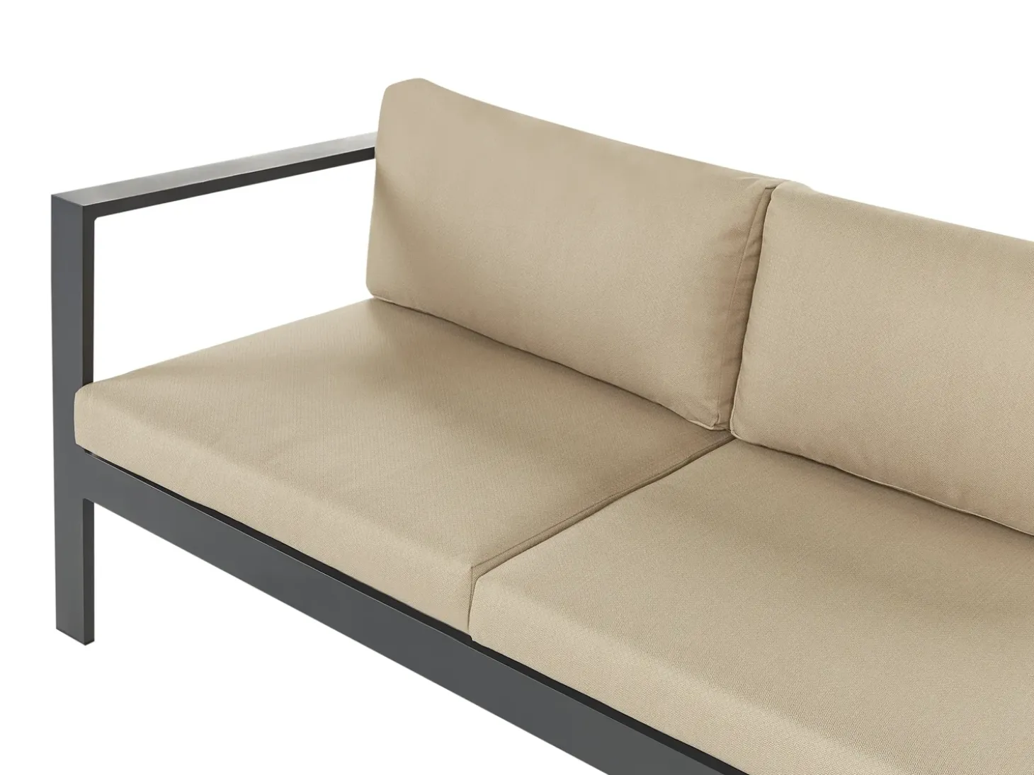 MESSINA 5 personers Have-hjørnesofasæt Venstrevendt Sand Beige Metal