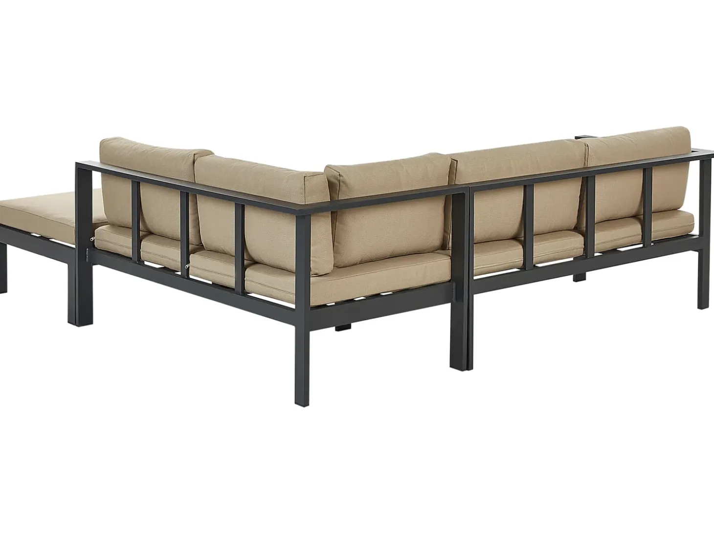 MESSINA 5 personers Have-hjørnesofasæt Venstrevendt Sand Beige Metal