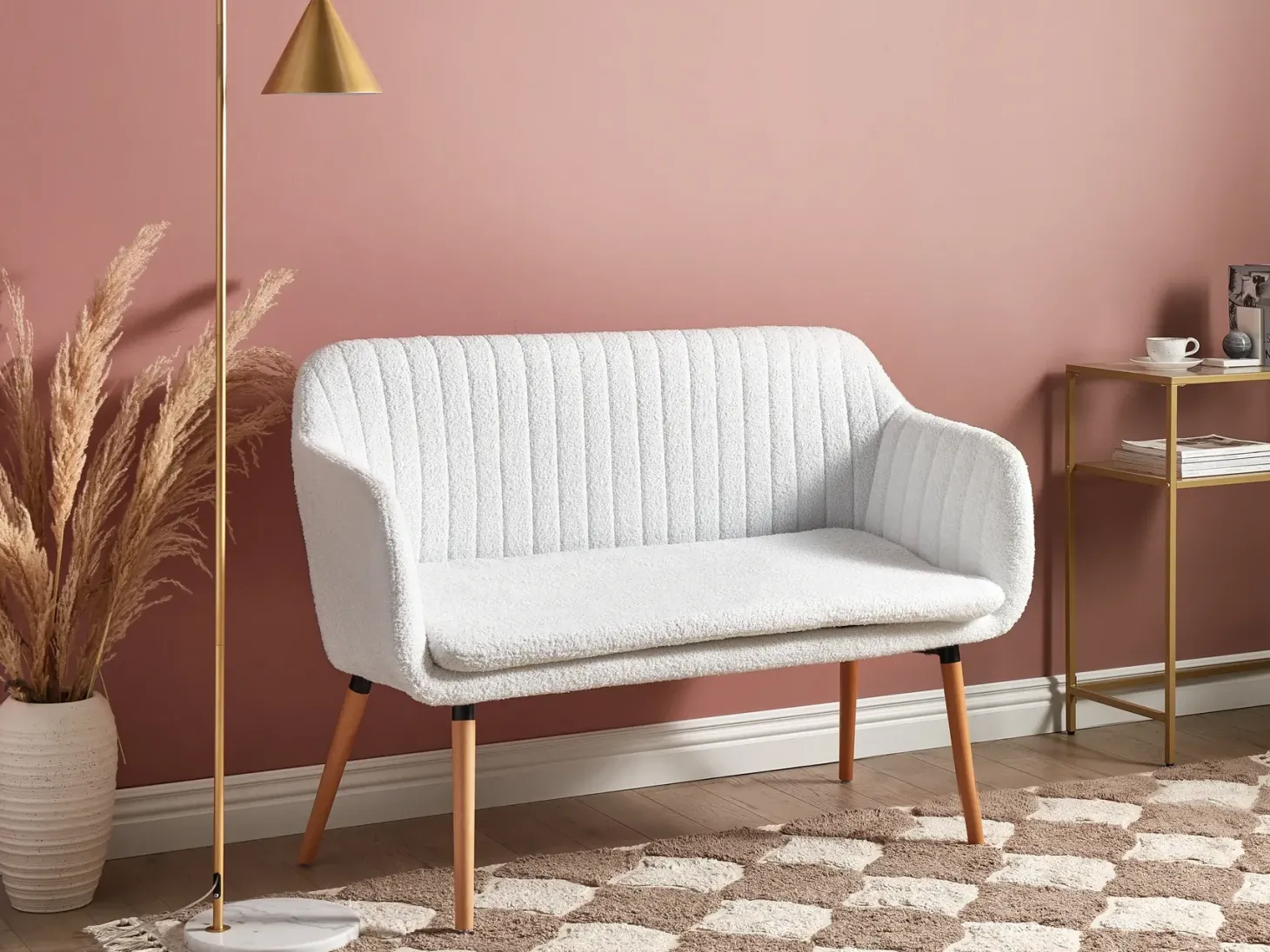 Middagsbænk 2 personers TABY Boucle Cremehvid