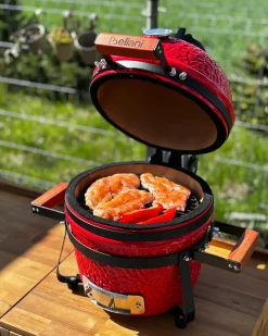 Mini-grill med trækul KAMADO Keramik Rød