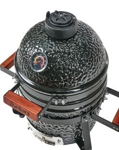 Mini-grill med trækul KAMADO Keramik Sort