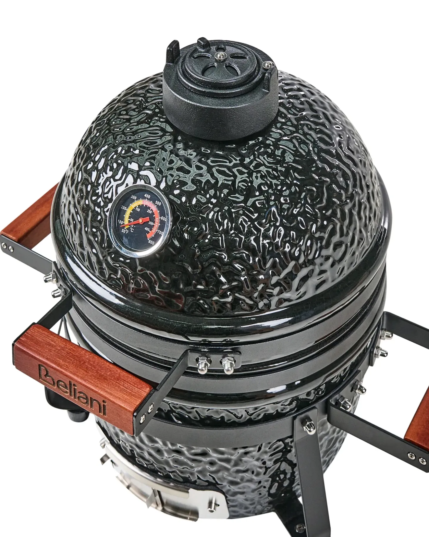 Mini-grill med trækul KAMADO Keramik Sort
