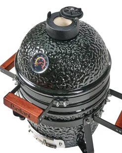Mini-grill med trækul KAMADO Keramik Sort