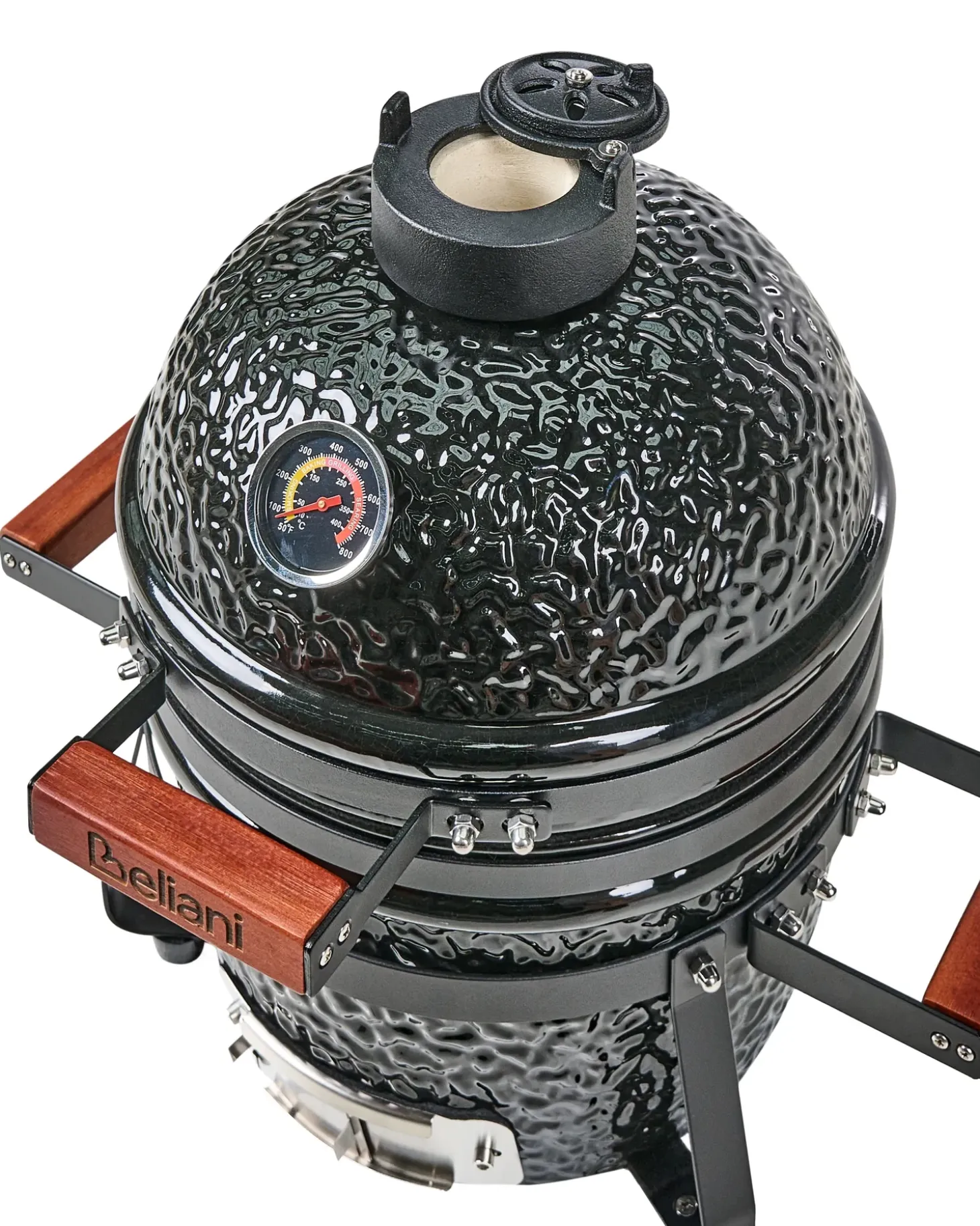 Mini-grill med trækul KAMADO Keramik Sort