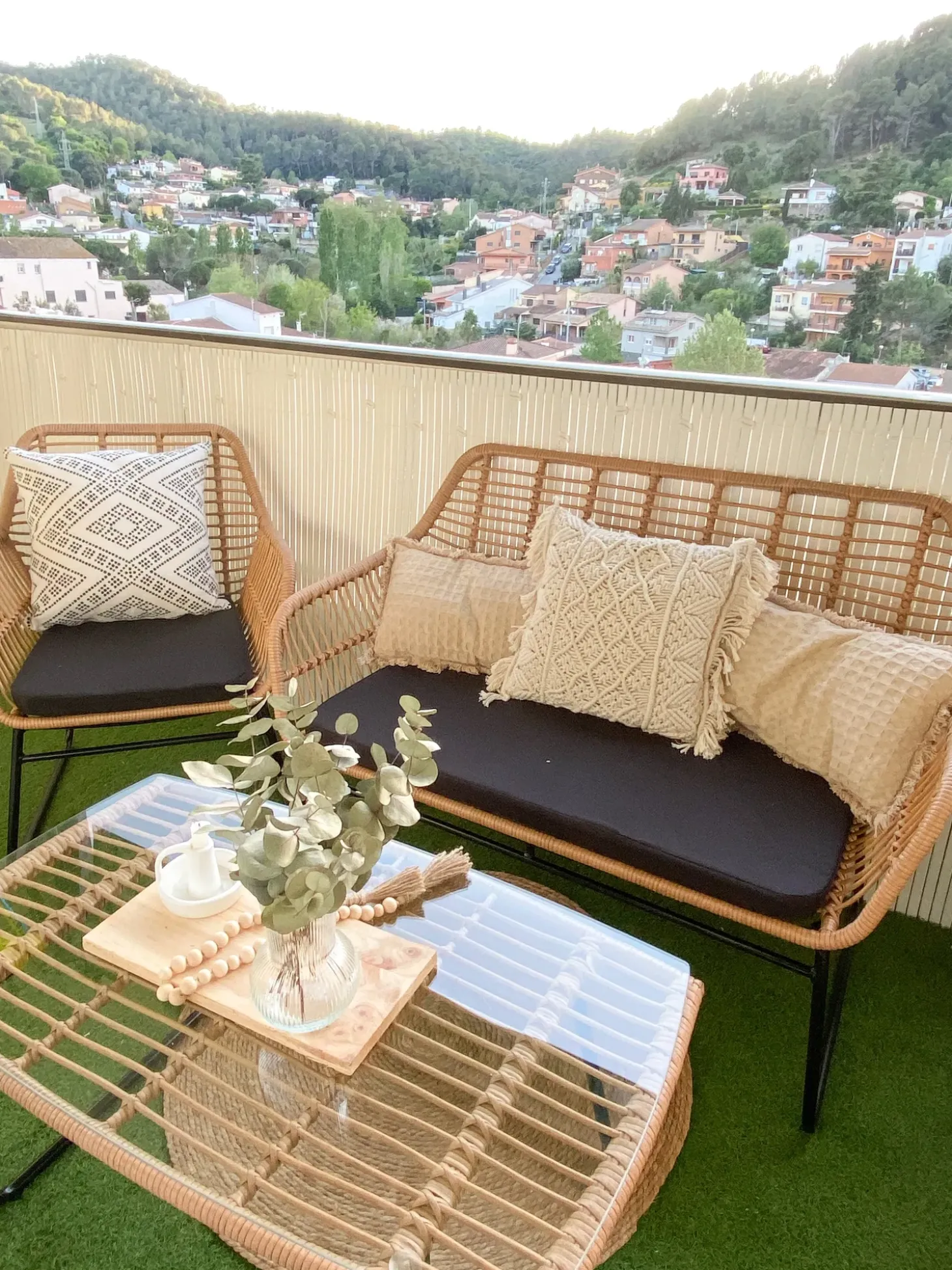 MINORI 4 personers Loungesæt med bord Beige PE-rattan