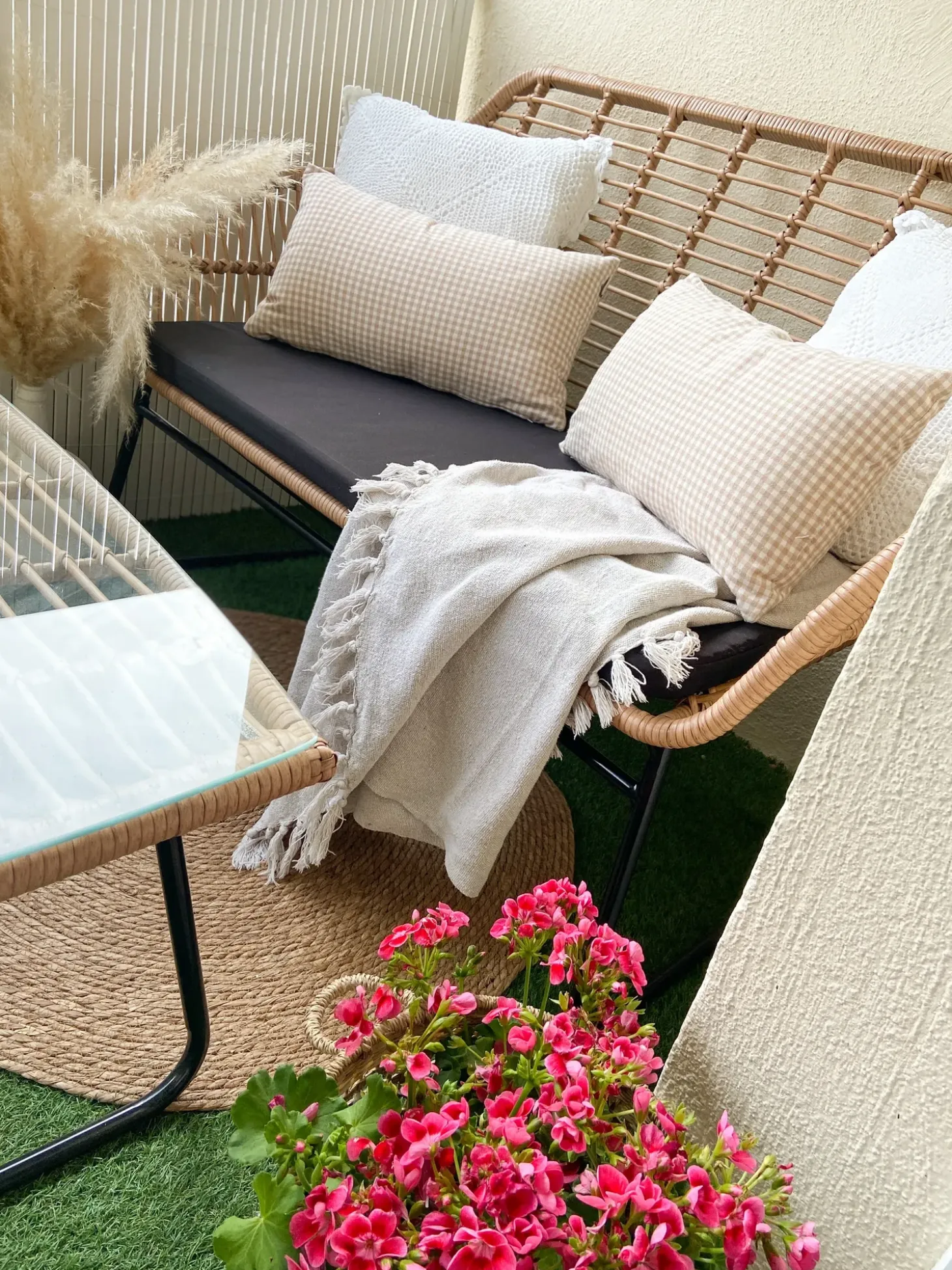 MINORI 4 personers Loungesæt med bord Beige PE-rattan