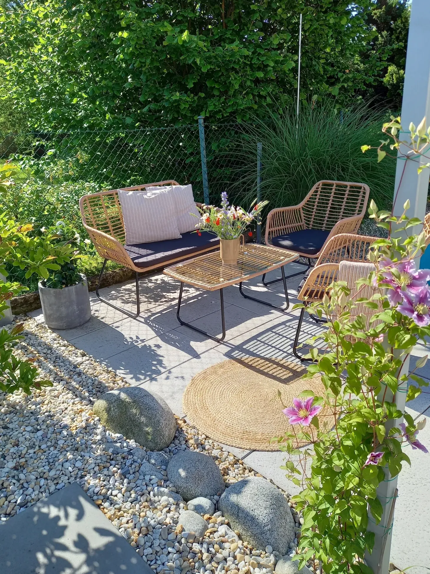 MINORI 4 personers Loungesæt med bord Beige PE-rattan