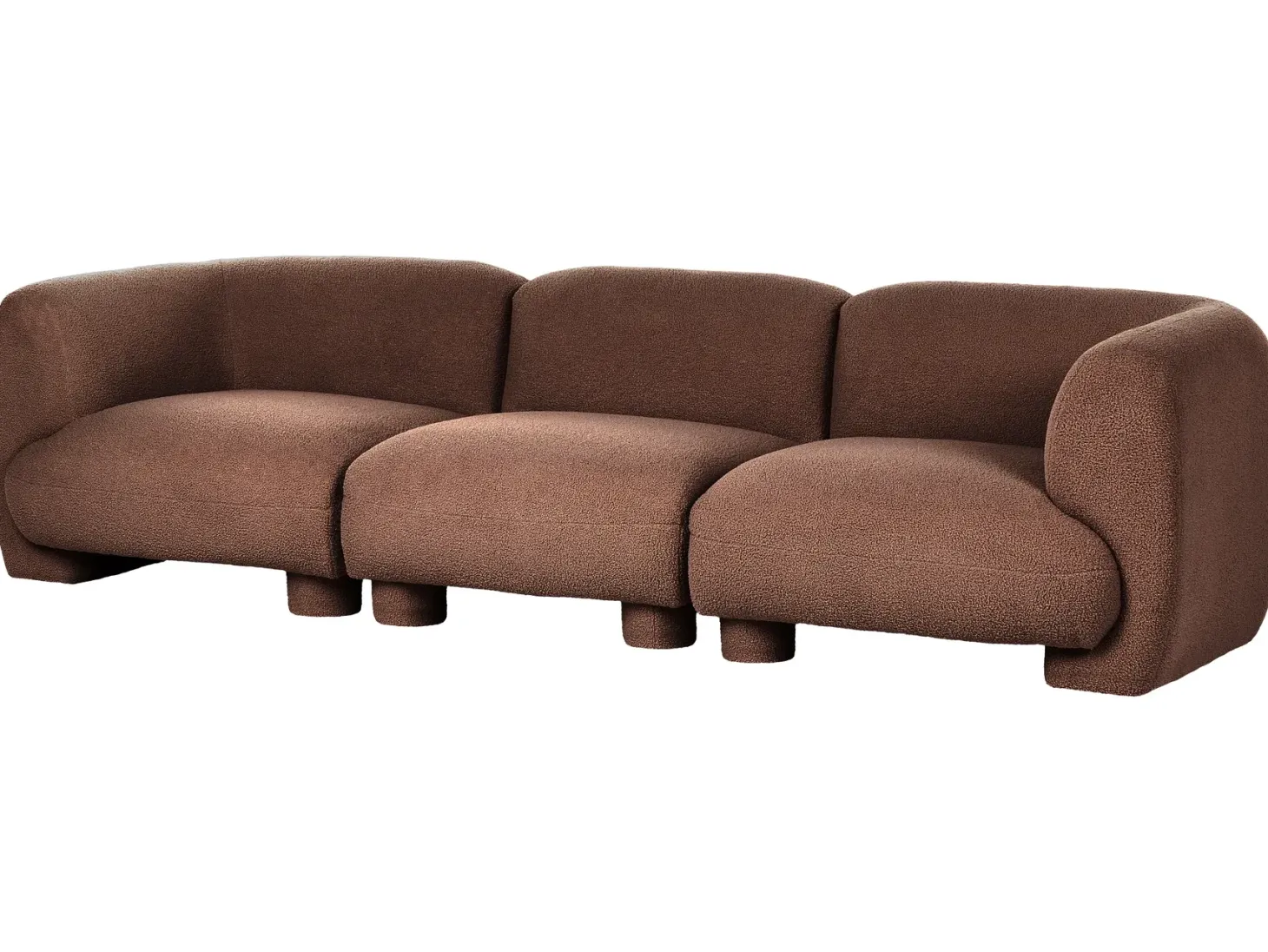 MJALBI 3 personers Modulsofa Brun Boucle