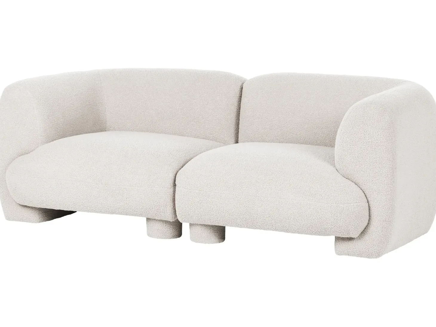 MJALBI 2 personers Modulsofa Cremehvid Boucle