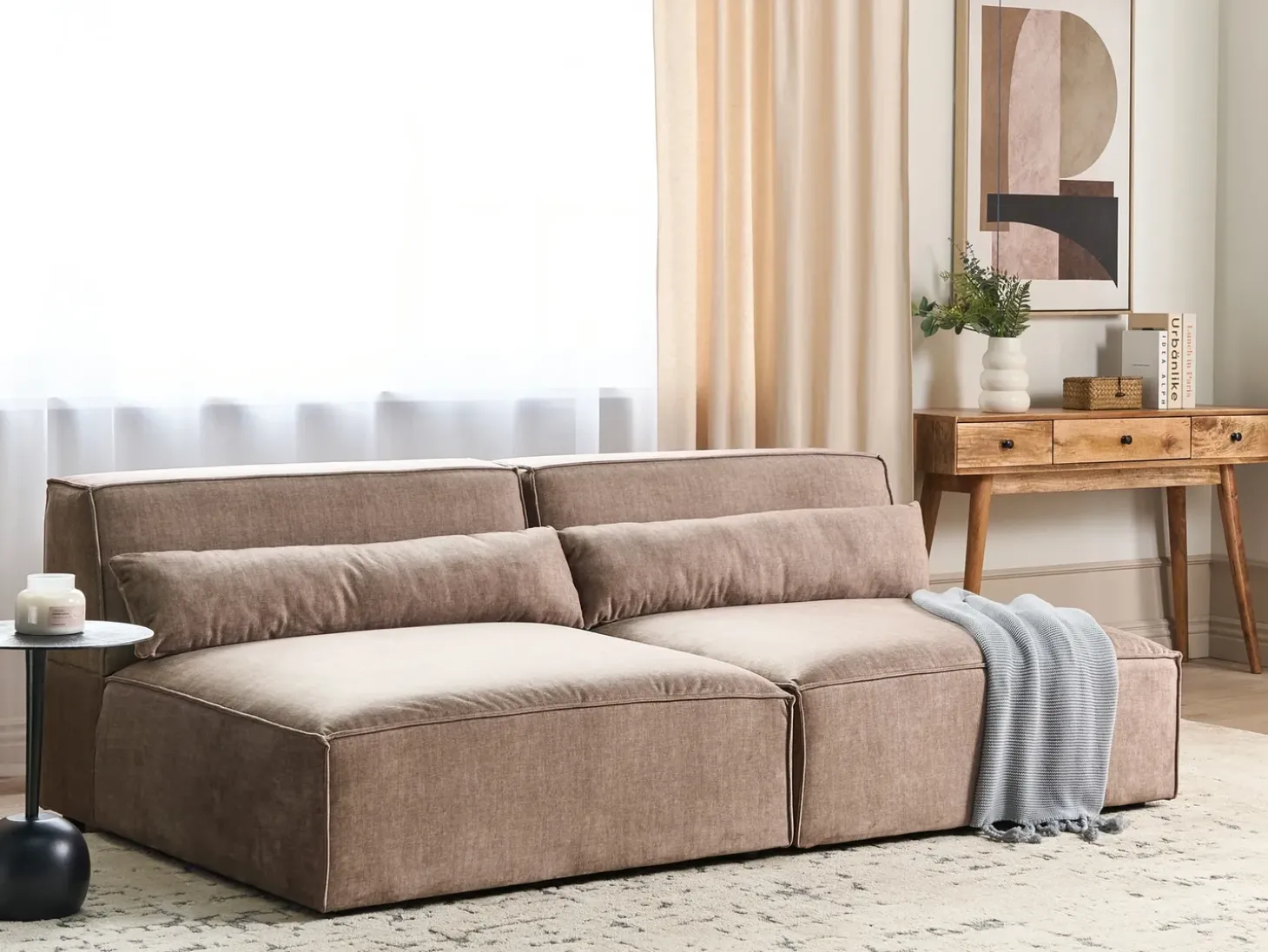 Modulsofa 2 personers HELLNAR Lysebrun