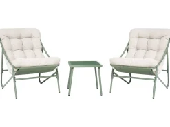 MOLVENO 2 personers Loungesæt med bord Beige/Grøn Metal