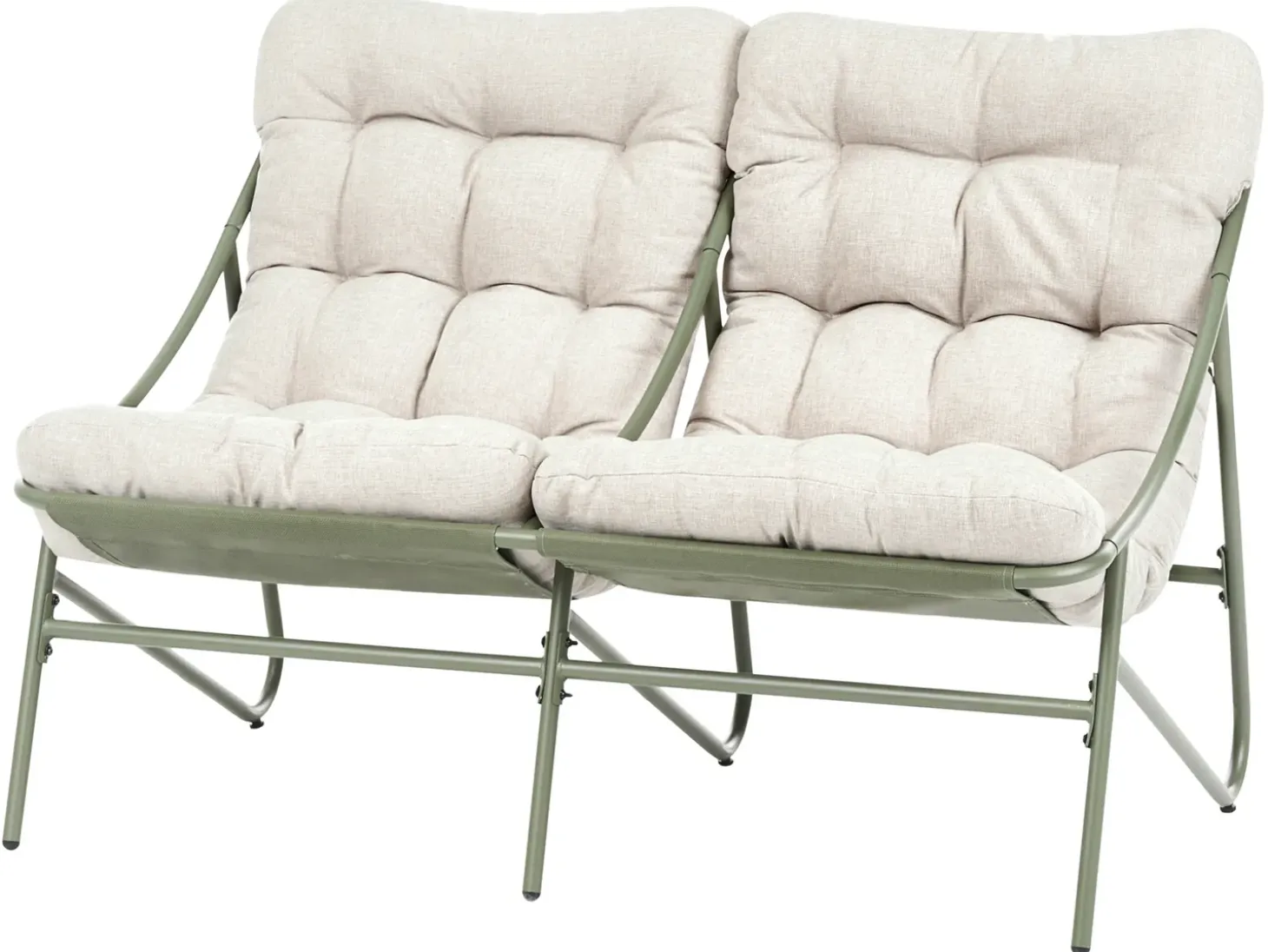 MOLVENO 4 personers Loungesæt med bord Beige/Grøn Metal