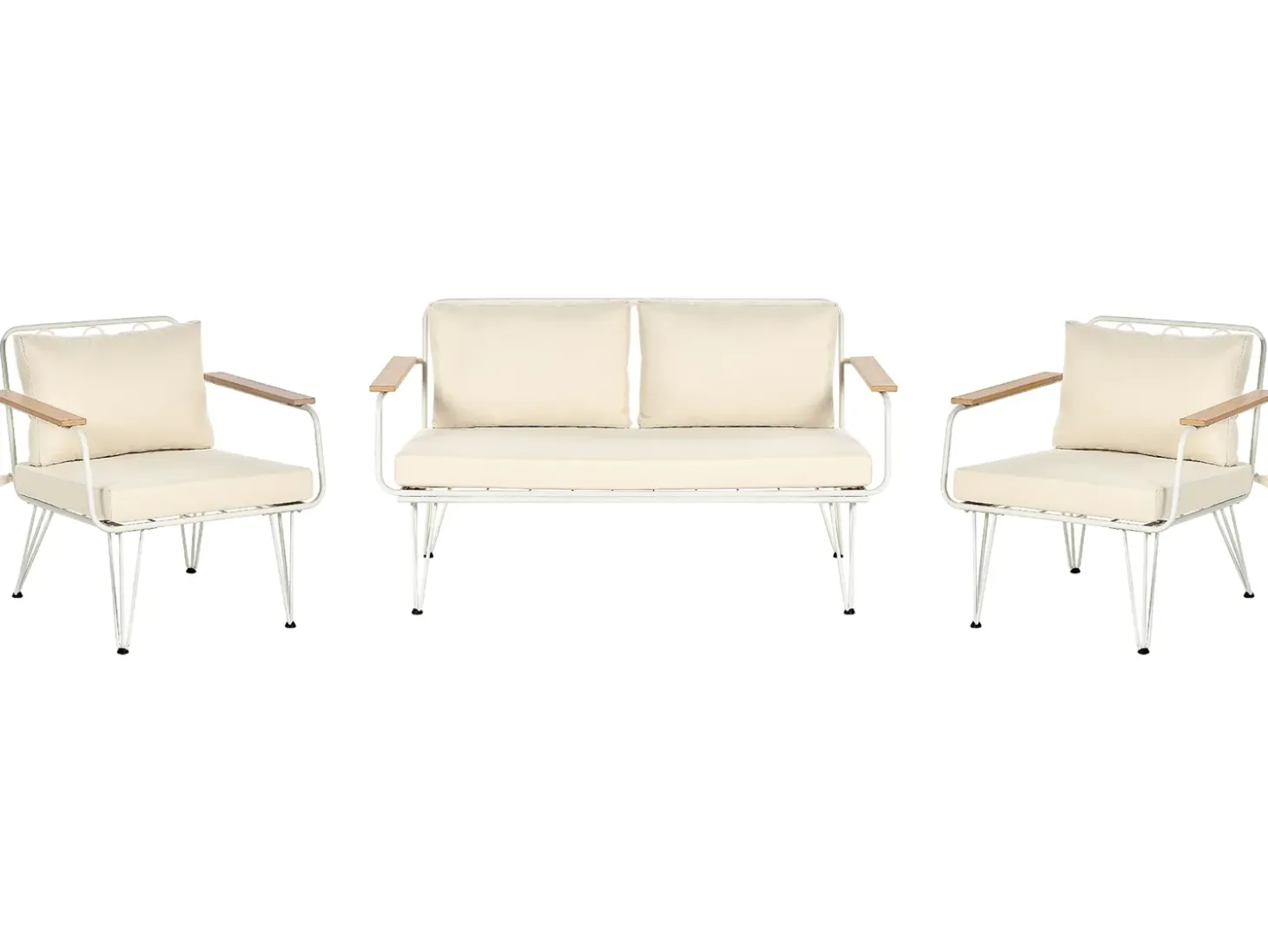 MONTESILVANO 4 personers Loungesæt med bord Lys Beige Metal