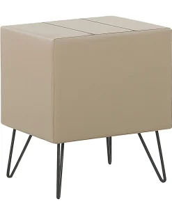 Natbord med 1 skuffe BETIN Kunstlæder Beige
