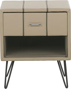 Natbord med 1 skuffe BETIN Kunstlæder Beige