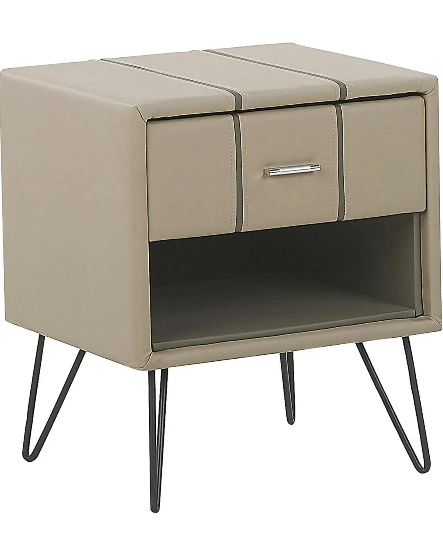 Natbord med 1 skuffe BETIN Kunstlæder Beige