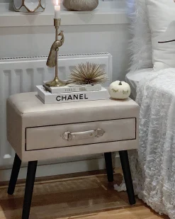 Natbord med 1 skuffe EUROSTAR Kunstlæder Beige