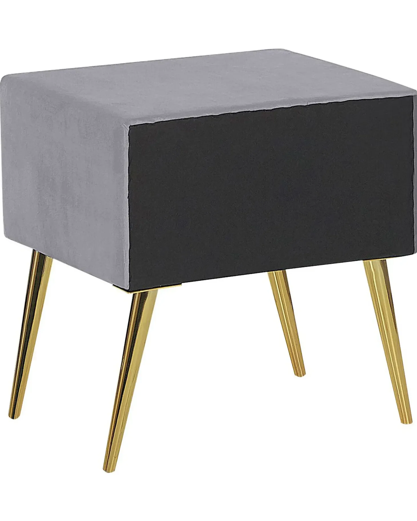 Natbord med 1 skuffe FLAYAT Velour Grå